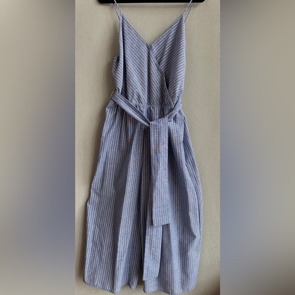 Sienna Sky | Blue and White Pinstriped Wide Leg Jumpsuit |Wide Leg Cami Jumpsuit - Picture 1 of 4